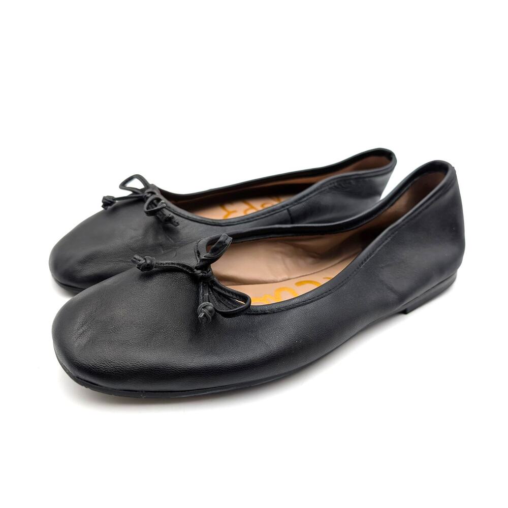Sam Edelman Alie Slip-On Ballet Flats Women's Black Leather Size US7.5M EU38